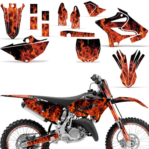 Yamaha YZ125 YZ250 2015-2021 Dirt Bike Motocross Graphic Decal Kit - Flames