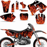 Yamaha YZ125 YZ250 2 Stroke 1996-2001 Dirt Bike Motocross Graphic Decal Kit - Flames