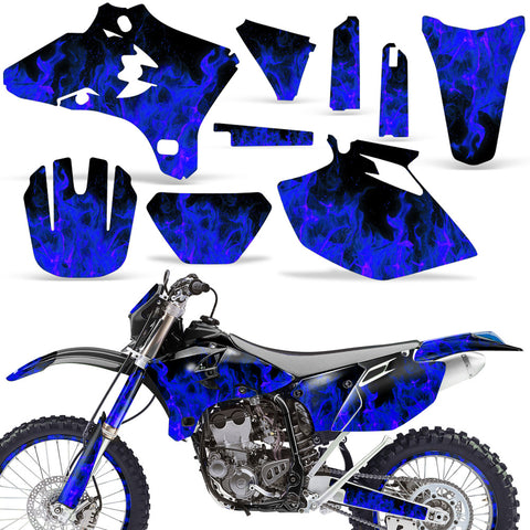 Yamaha YZ 250F 450F 2003-2005 WR 250F 450F 2005-2006 Dirt Bike Motocross Graphic Decal Kit - Flames