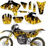 Yamaha YZ 250F 450F 2003-2005 WR 250F 450F 2005-2006 Dirt Bike Motocross Graphic Decal Kit - Flames