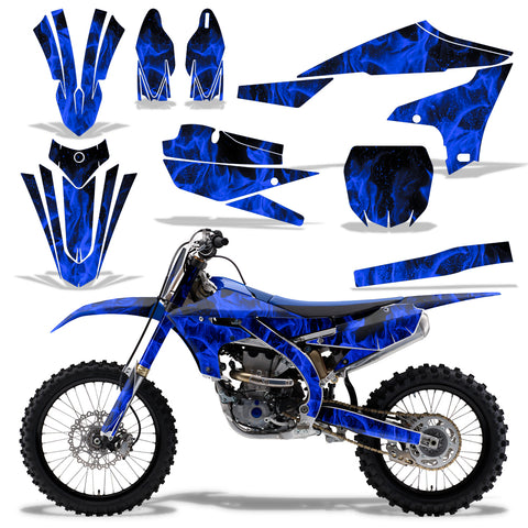 Yamaha YZ250F 2019-2023/YZ450F 2018-2022 4 Stroke Dirt Bike Motocross Graphic Decal Kit - Flames